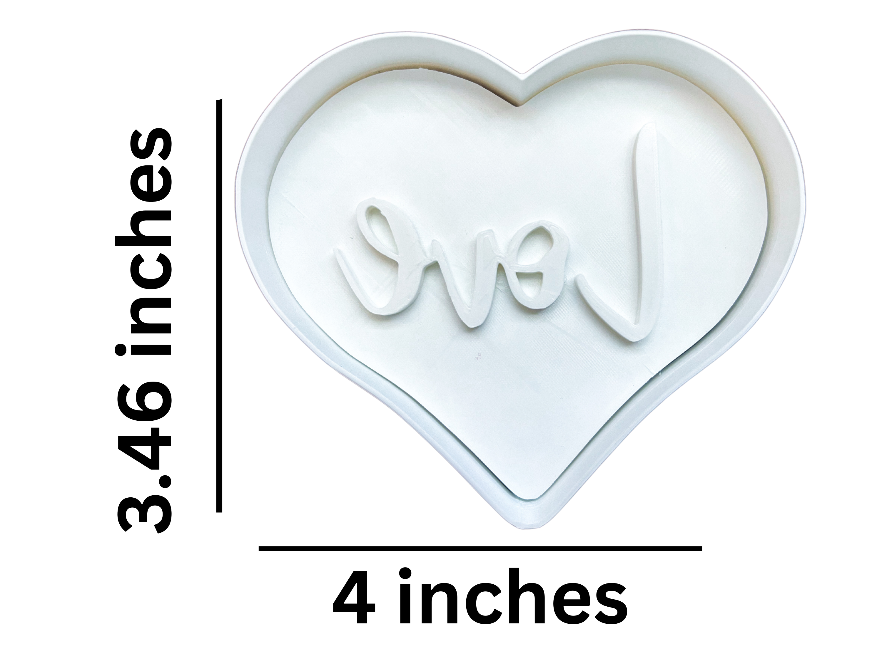 Heart Love Cookie Cutter and Stamp Set - 4 Inch Valentine's Day Baking Tool for Fondant Sugar Craft Clay