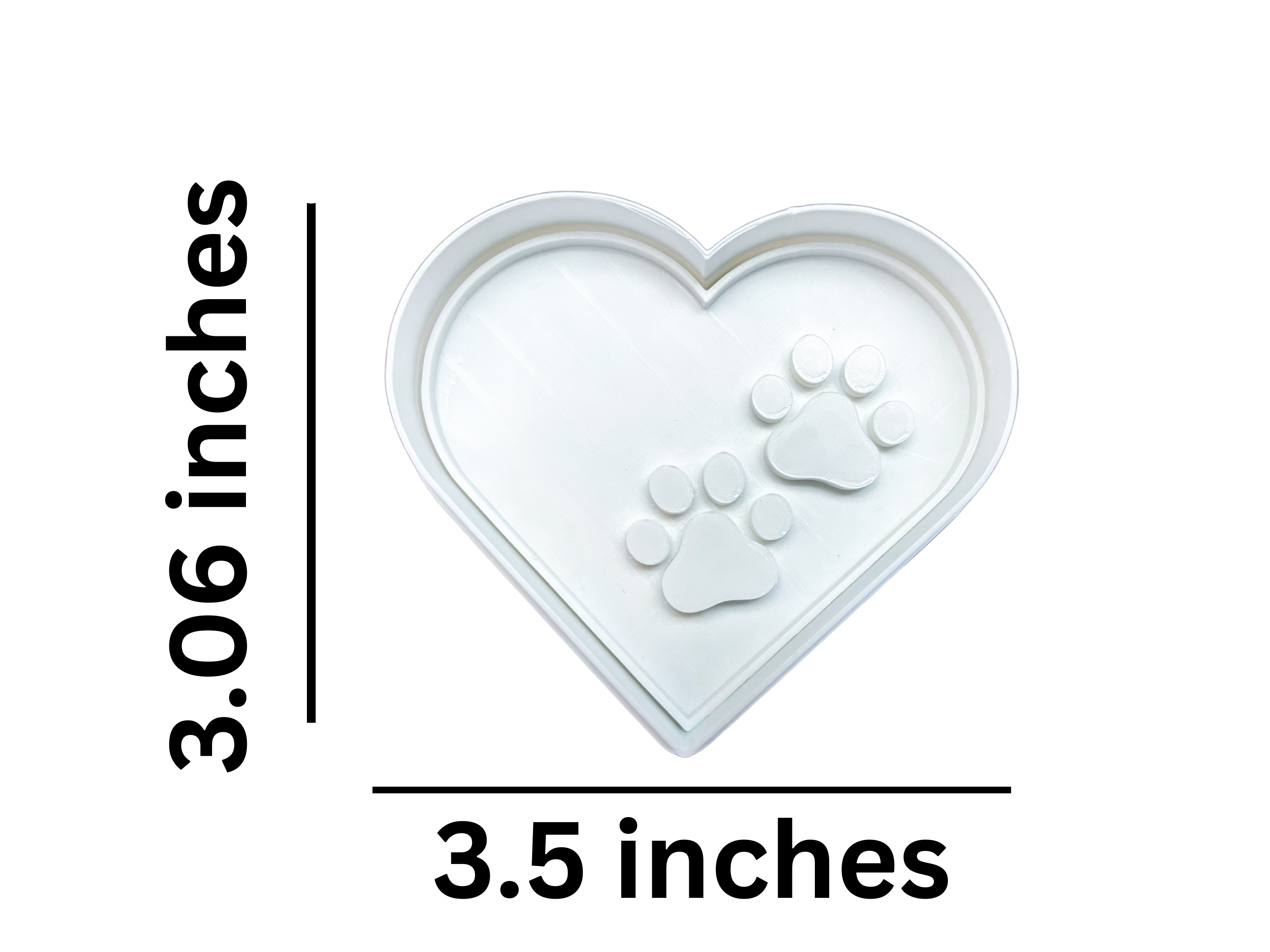 Heart Dog Paw Cookie Cutter & Stamp - 3.5" Professional Baking Tool for Pet Lovers | Durable Plastic Fondant Press