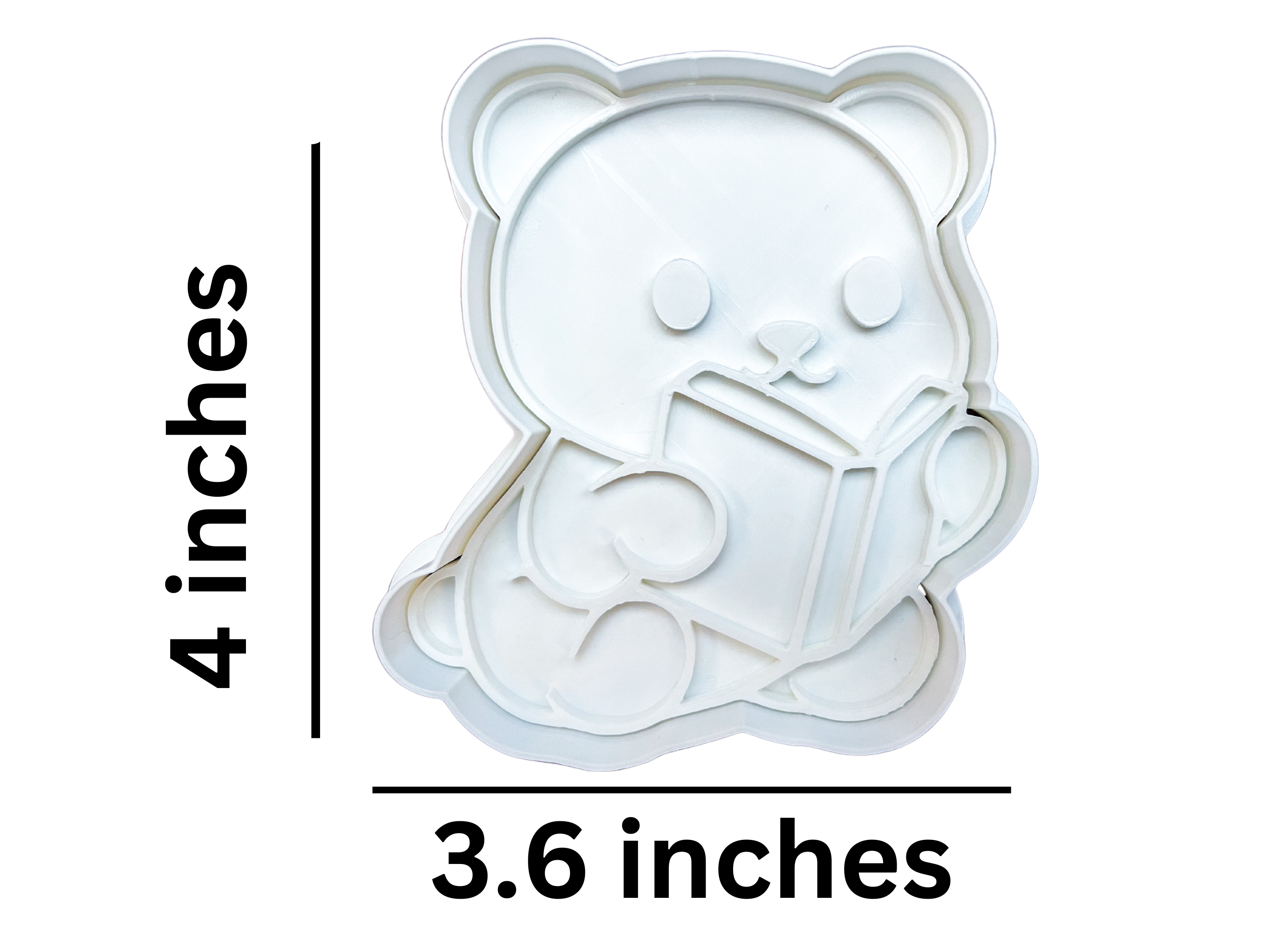 Teddy Bear Reading Book Cookie Cutter & Stamp Set | 4" Premium Baking Tool for Kids Parties & Crafts