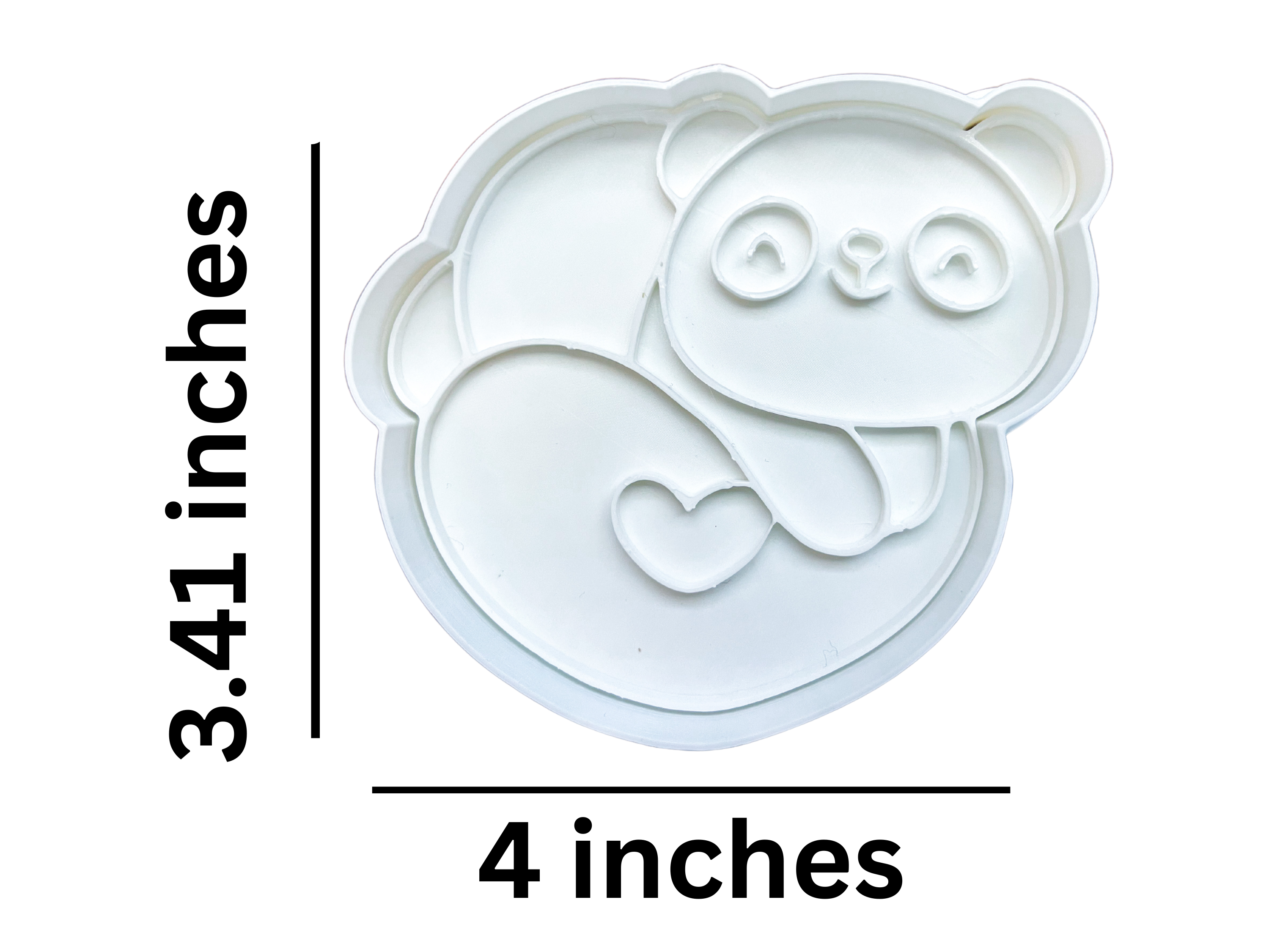 Panda Heart Cookie Cutter & Stamp Set - Professional Baking Tool for Cookies, Fondant & Crafts (4" x 3.41")