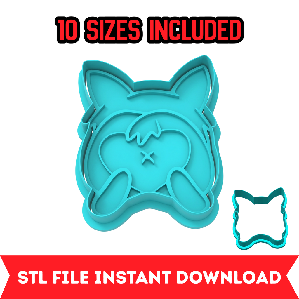 Corgi Dog Butt Cookie Cutter & Stamp STL File – 10 Sizes | Digital Download