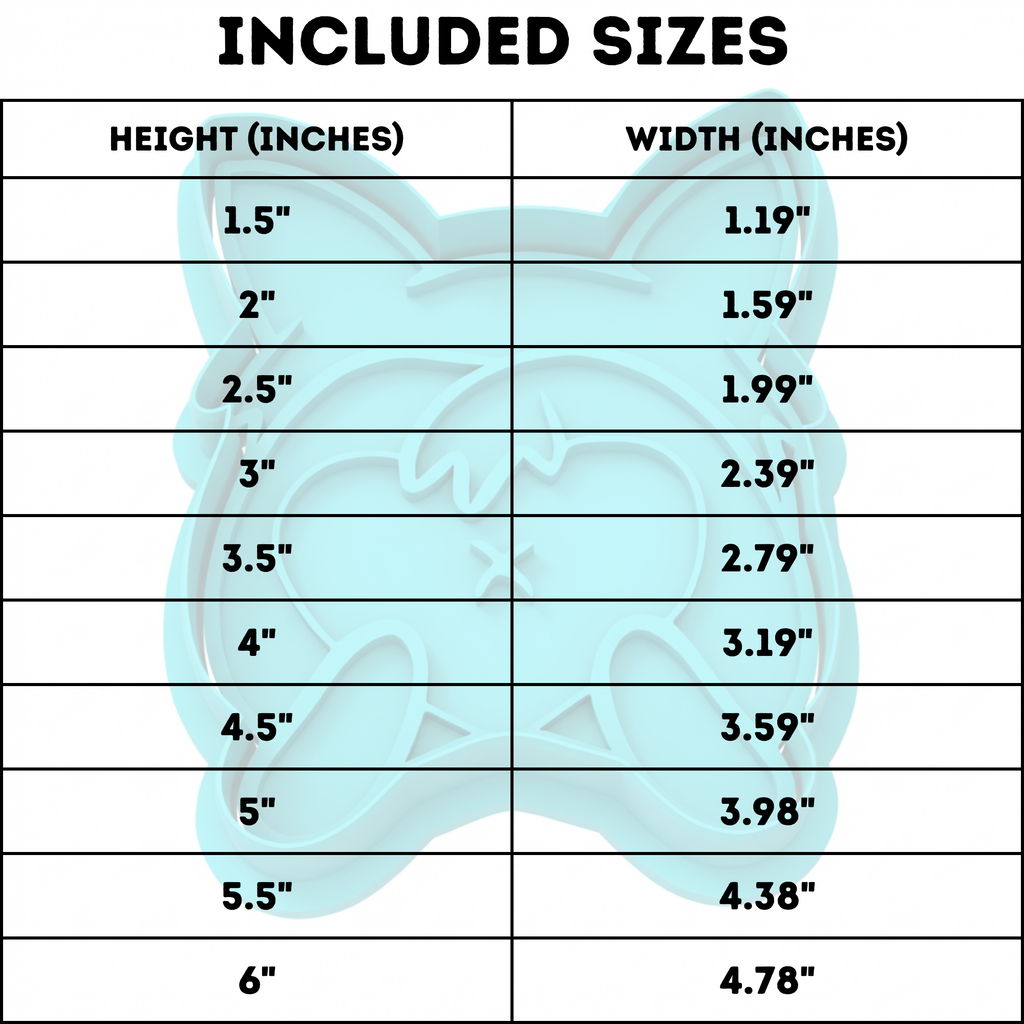Corgi Dog Butt Cookie Cutter & Stamp STL File – 10 Sizes | Digital Download