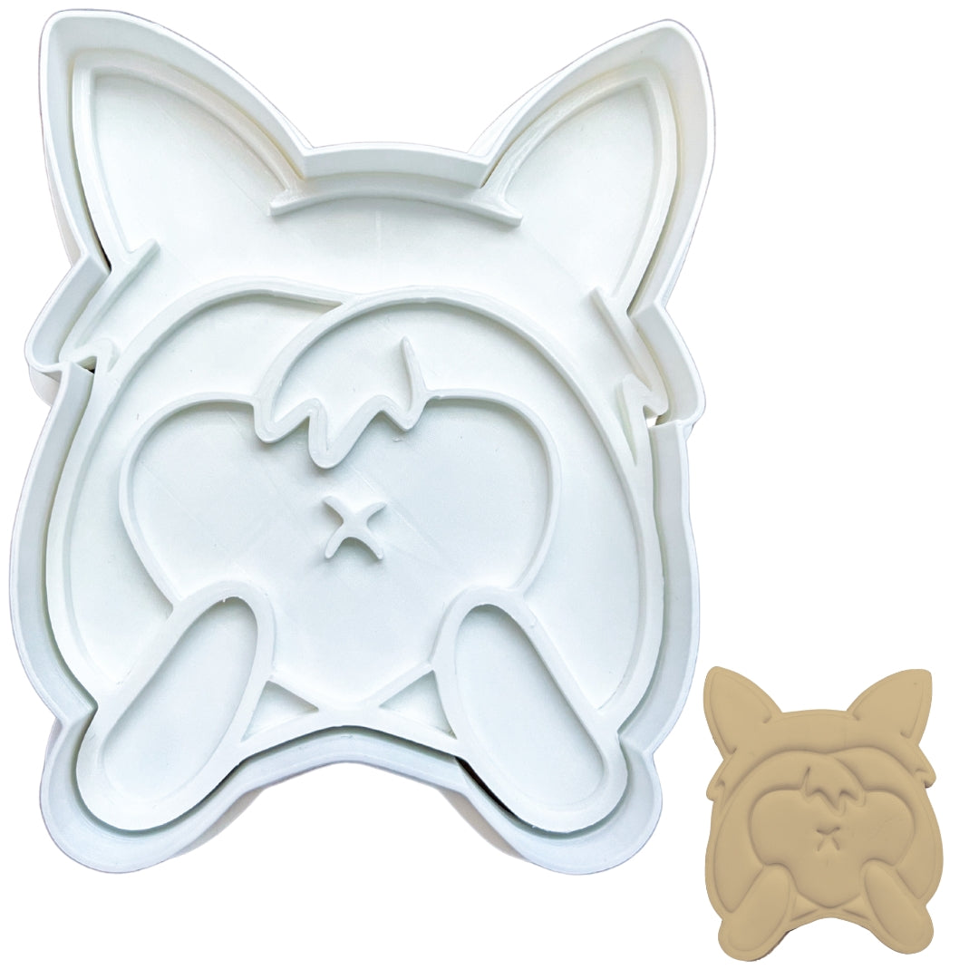 Corgi Butt Cookie Cutter & Stamp Set - 4" Detailed Dog Baking Tool for Cookies, Fondant & Clay Crafts