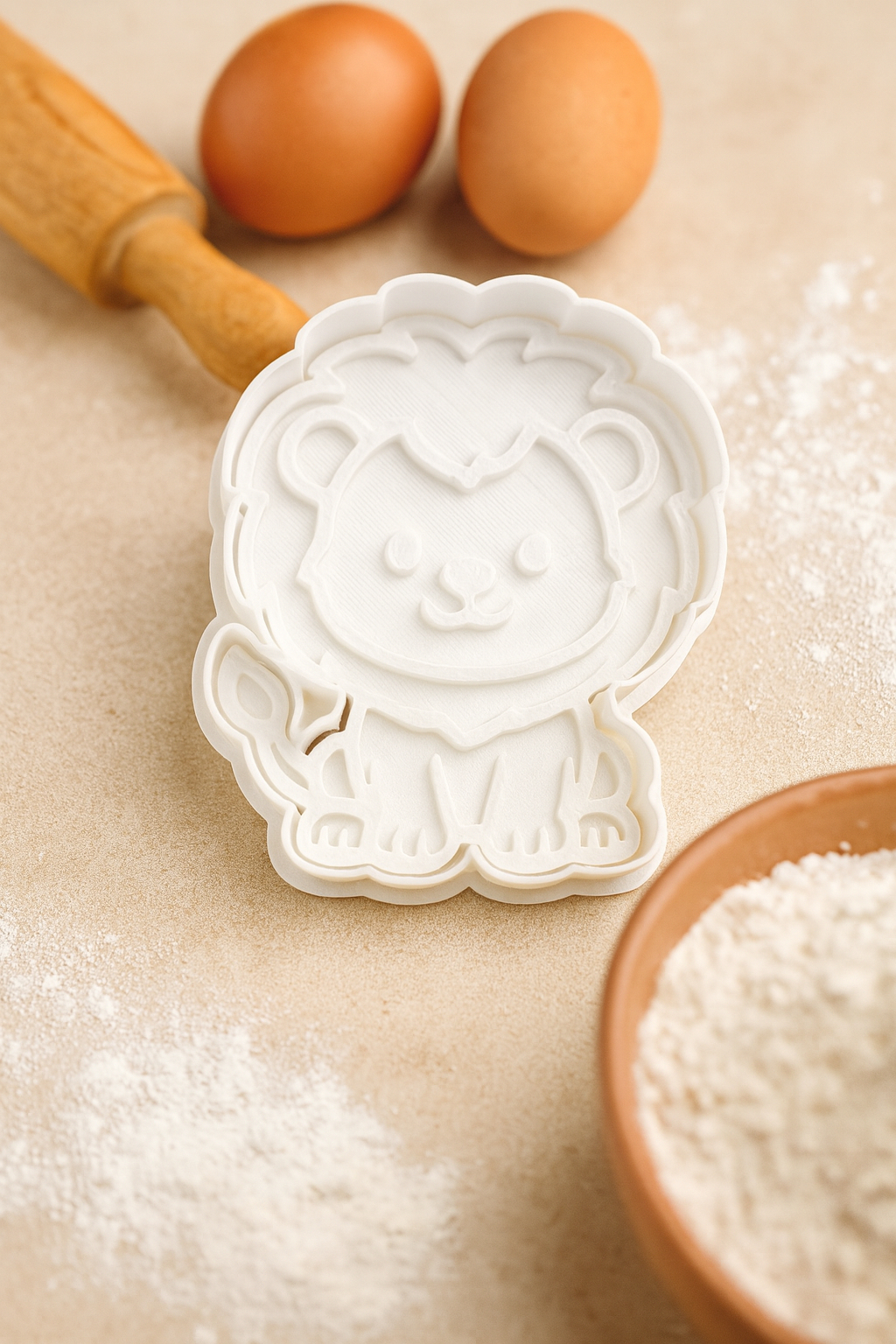 Lion Cookie Cutter and Stamp Set | 3.5" Cute Animal Shaped Baking Tool for Cookies, Fondant & Crafts
