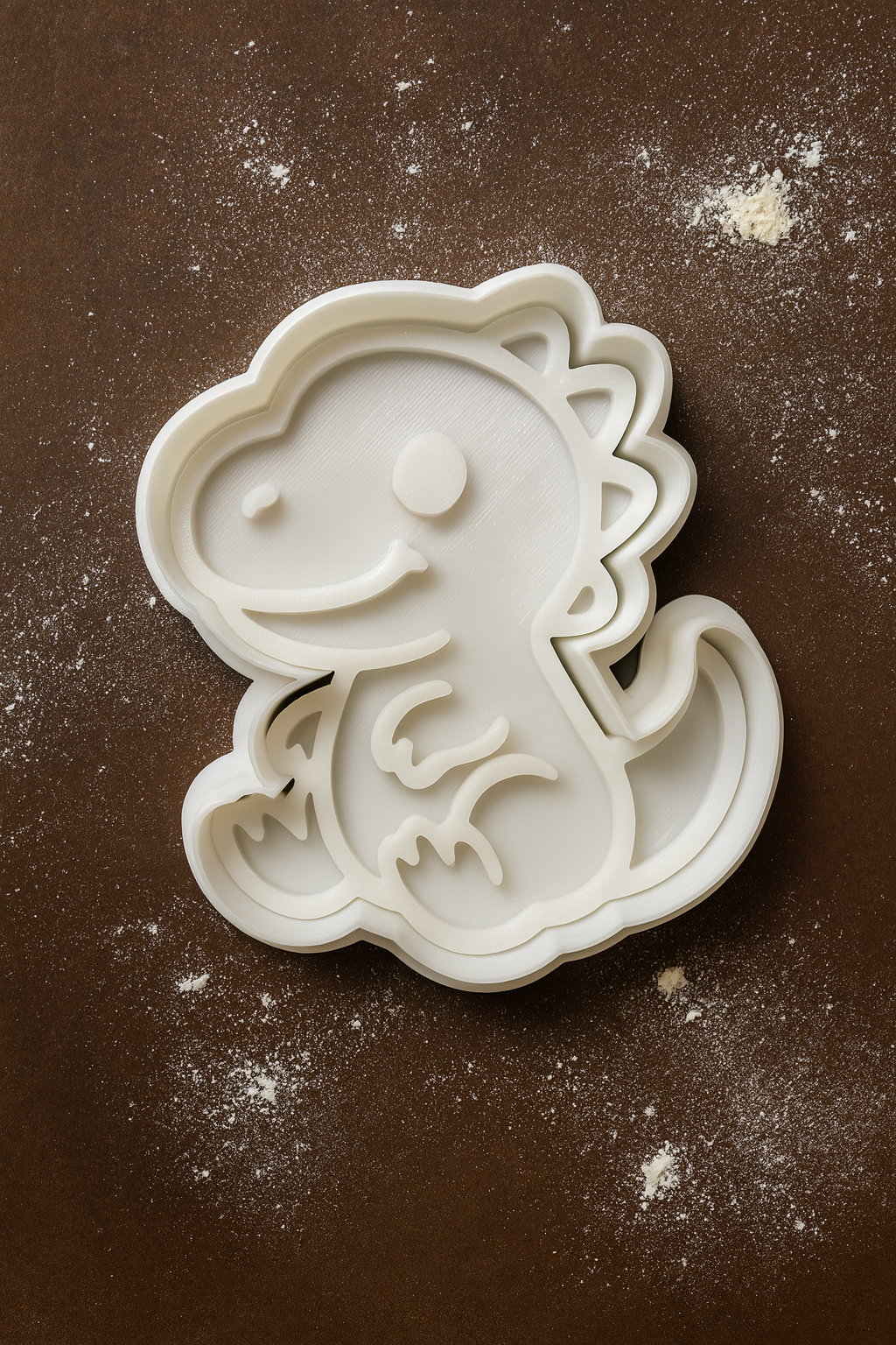 T-Rex Dinosaur Cookie Cutter & Stamp Set | 3D Embossed Baking Mold for Kids Party Treats | Food Safe Plastic | 3.5"