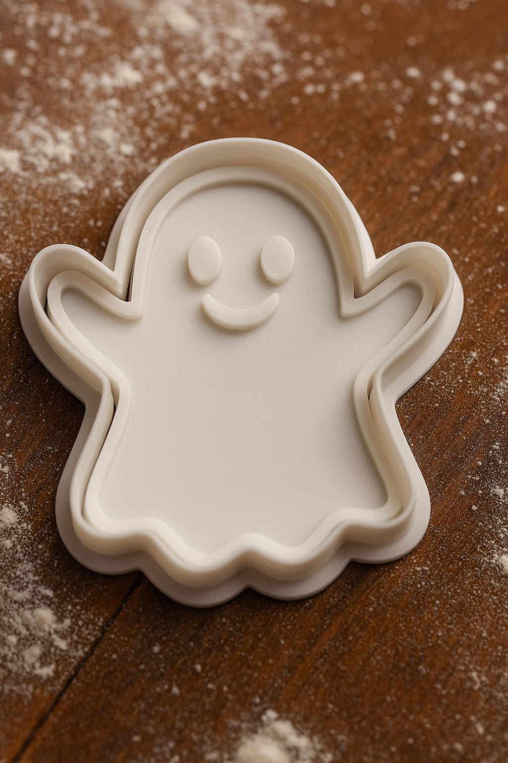 Halloween Ghost Cookie Cutter & Stamp - Premium Baking Tool for Spooky Cookies & Fondant Crafts