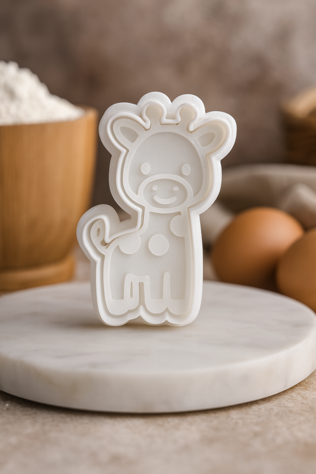 Giraffe Cookie Cutter with Stamp - 4" Detailed Animal Shape Baking Mold for Cookies, Fondant & Crafts | Easy Grip Design