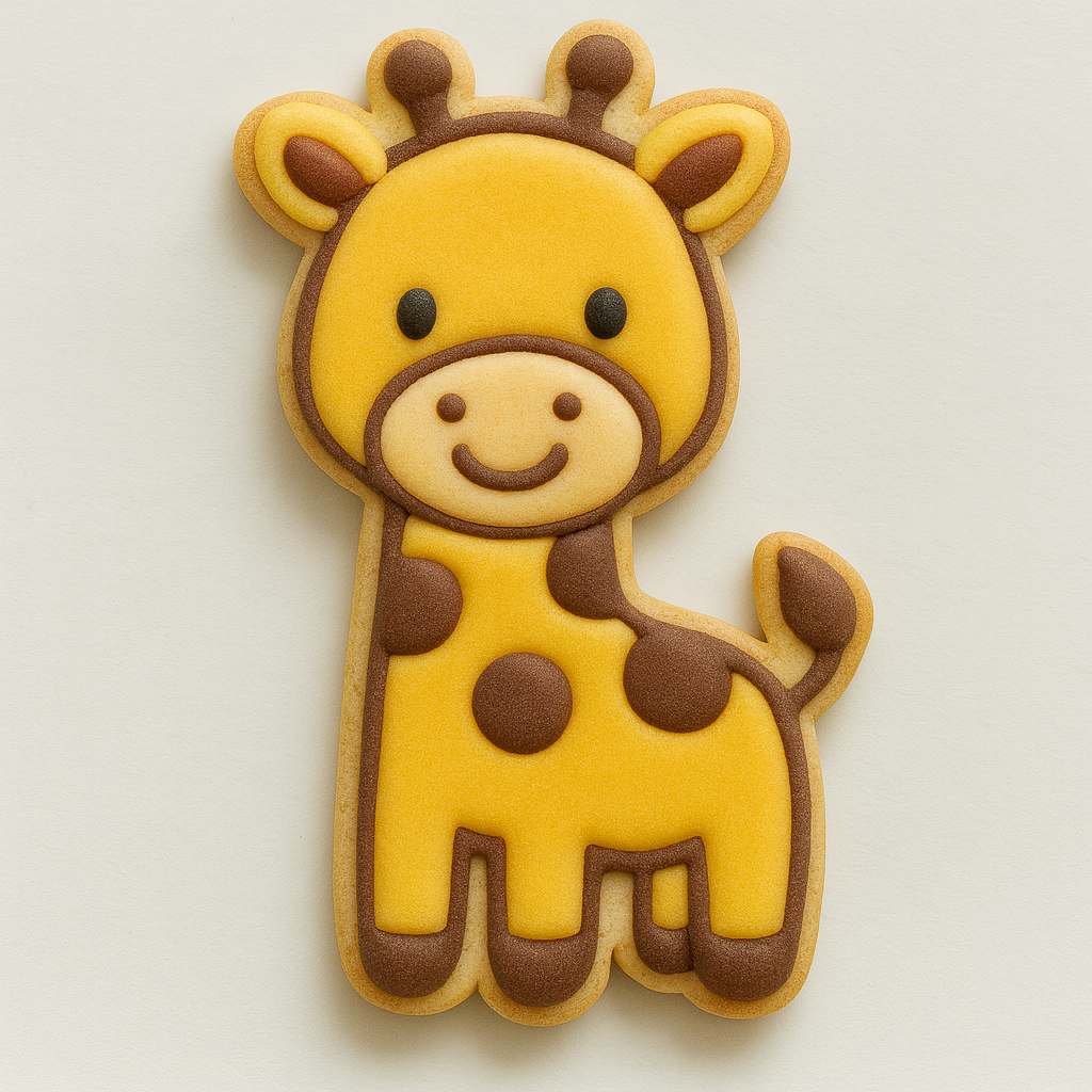 Giraffe Cookie Cutter with Stamp - 4" Detailed Animal Shape Baking Mold for Cookies, Fondant & Crafts | Easy Grip Design
