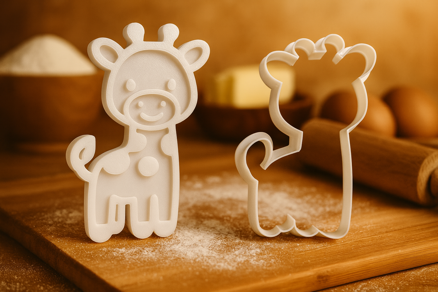 Giraffe Cookie Cutter with Stamp - 4" Detailed Animal Shape Baking Mold for Cookies, Fondant & Crafts | Easy Grip Design