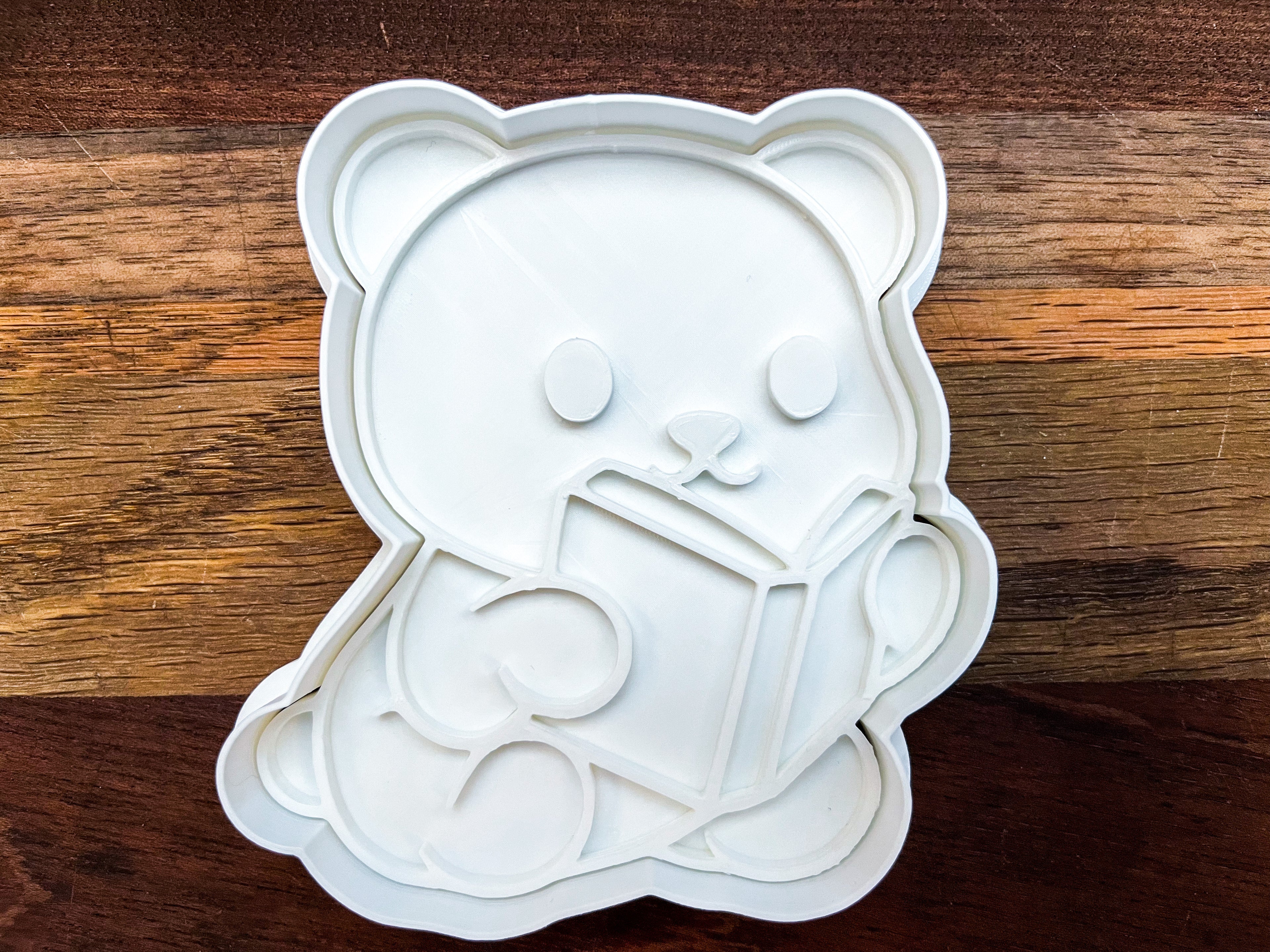 Teddy Bear Reading Book Cookie Cutter & Stamp Set | 4" Premium Baking Tool for Kids Parties & Crafts
