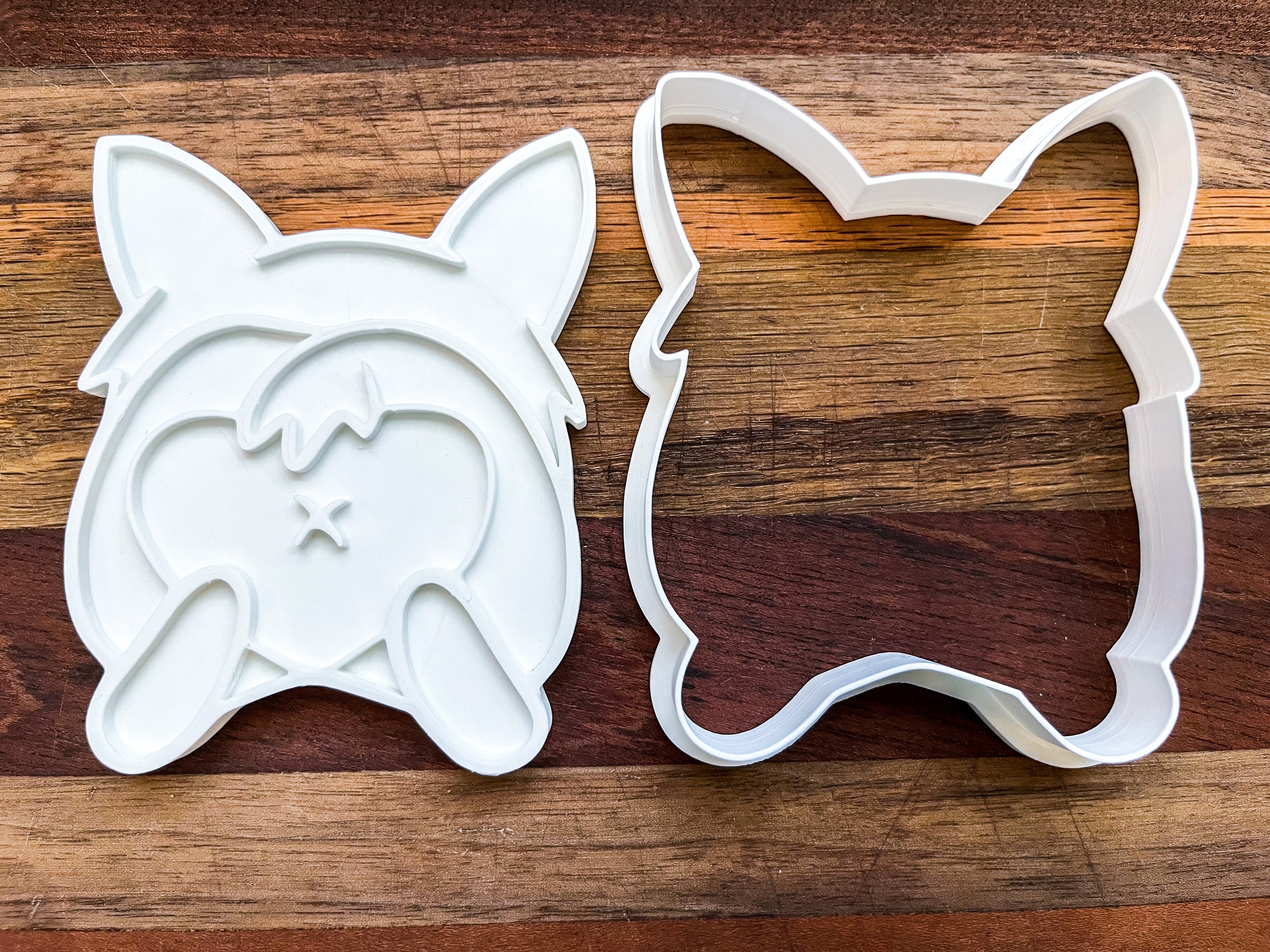 Corgi Butt Cookie Cutter & Stamp Set - 4" Detailed Dog Baking Tool for Cookies, Fondant & Clay Crafts