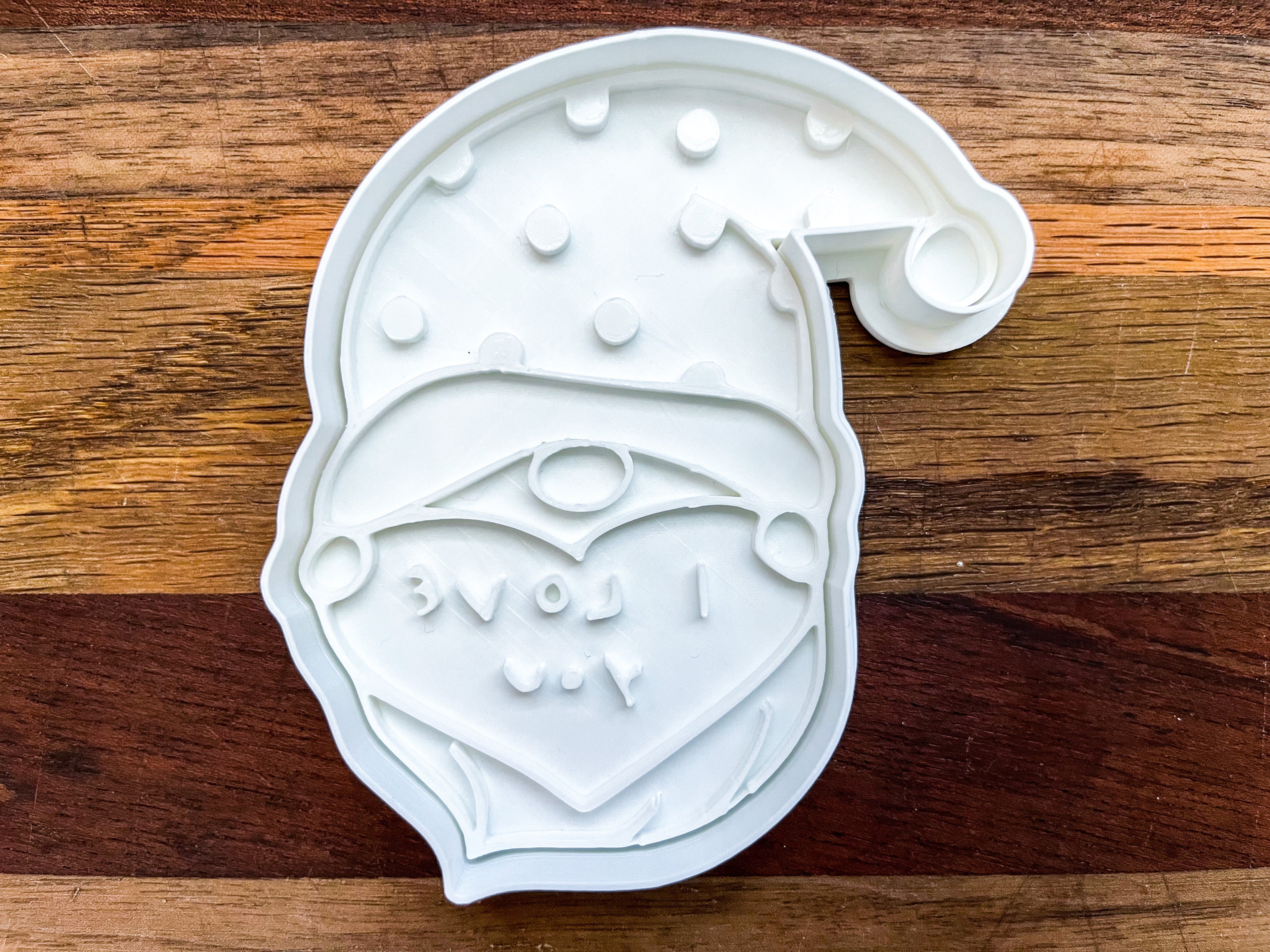 Gnome "I Love You" Cookie Cutter & Stamp Set - Valentine's Day Heart Baking Tool for Romantic Treats