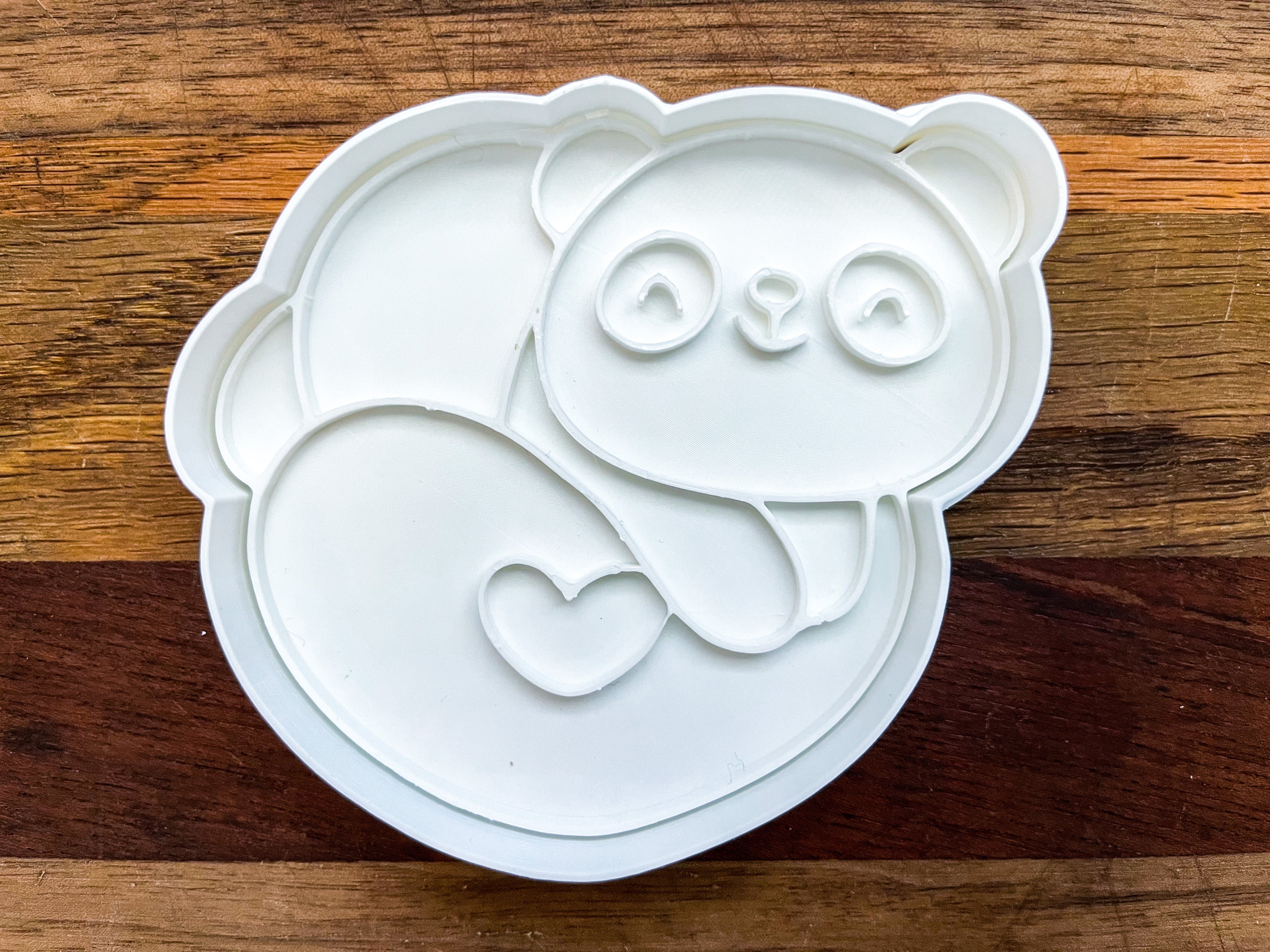 Panda Heart Cookie Cutter & Stamp Set - Professional Baking Tool for Cookies, Fondant & Crafts (4" x 3.41")
