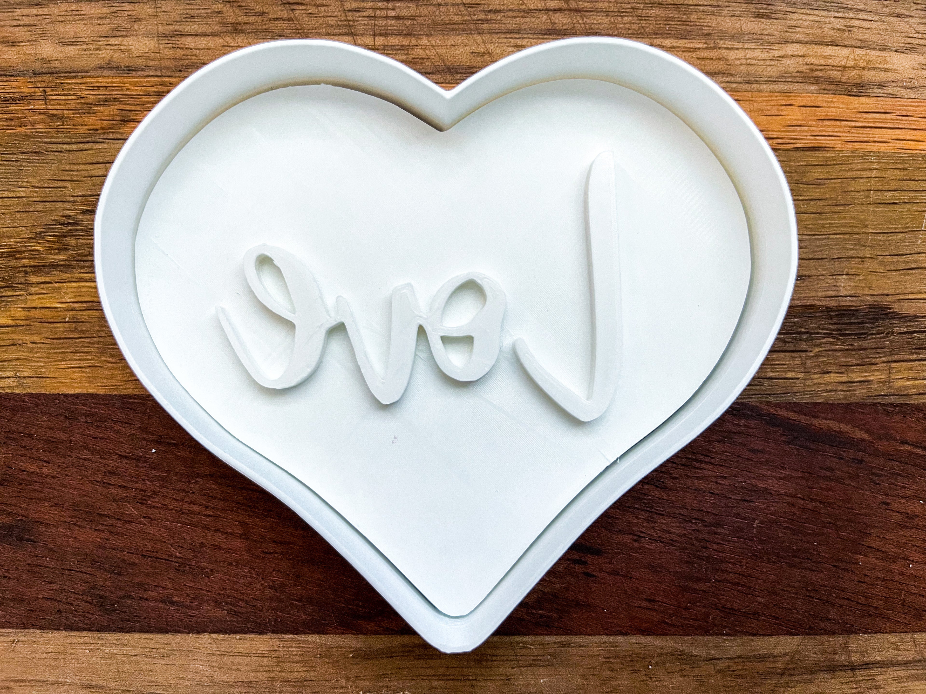 Heart Love Cookie Cutter and Stamp Set - 4 Inch Valentine's Day Baking Tool for Fondant Sugar Craft Clay