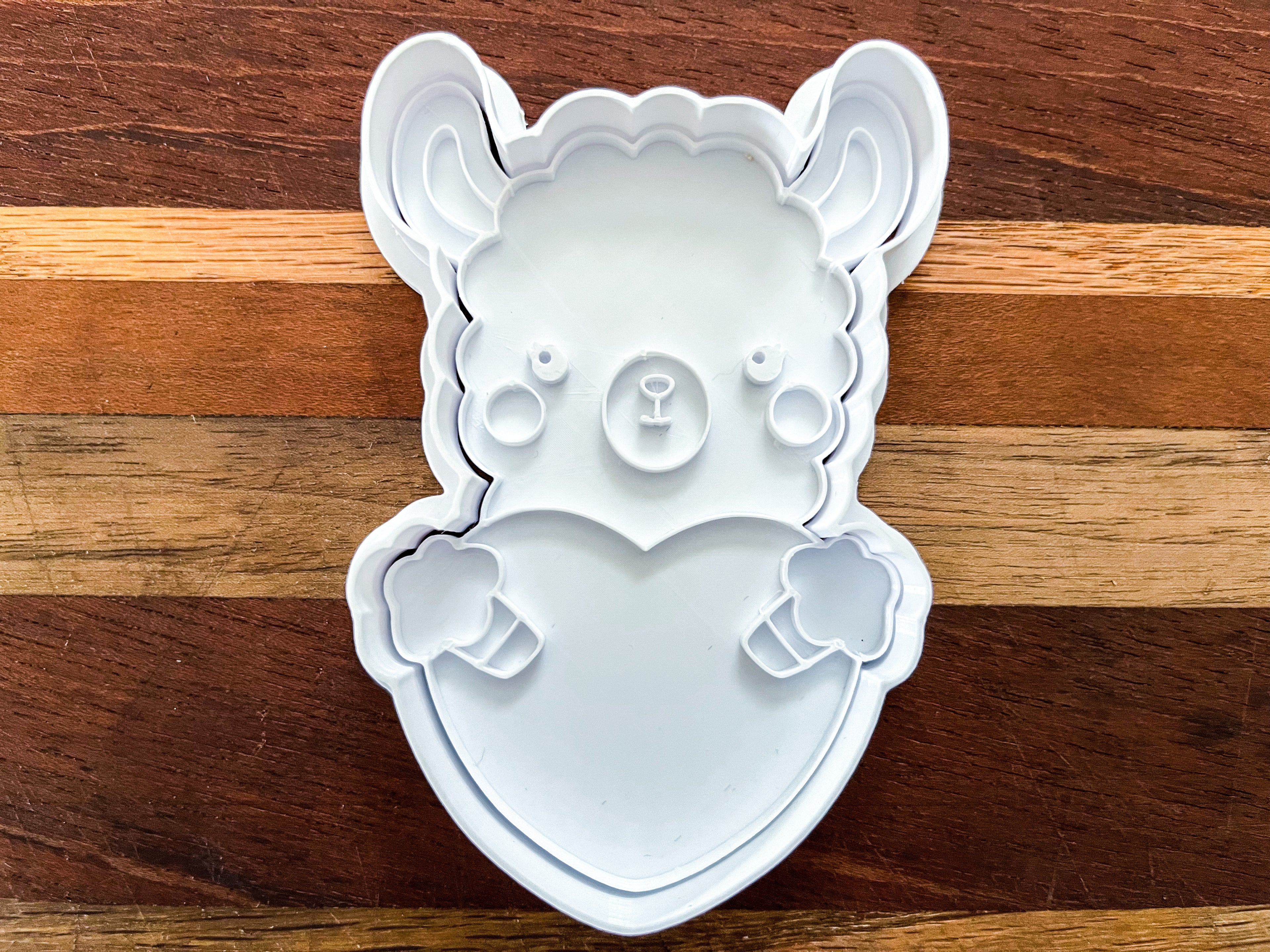 Llama Heart Cookie Cutter and Stamp Set - 4 Inch Detailed Plastic Baking Mold for Cookies, Fondant & Craft Clay