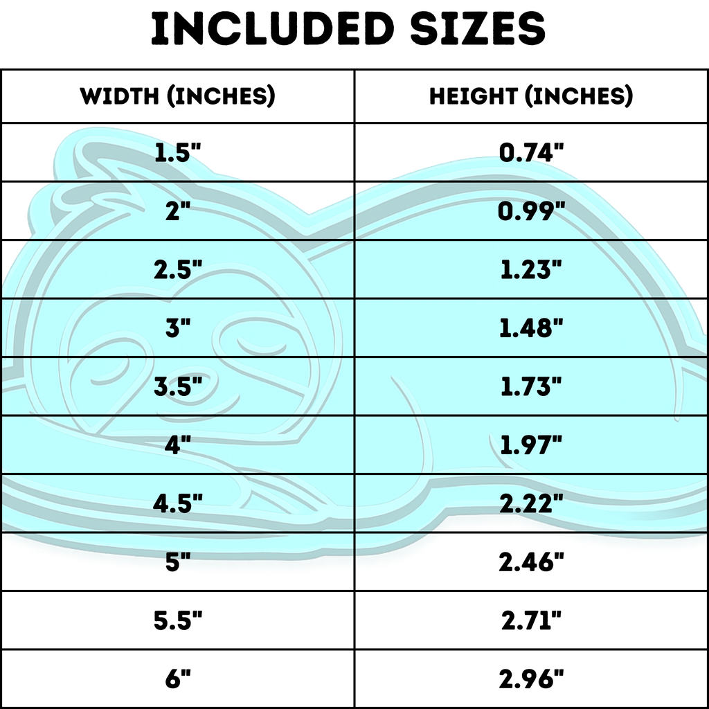 Sleeping Sloth Cookie Cutter & Stamp STL File – 10 Sizes | Digital Download