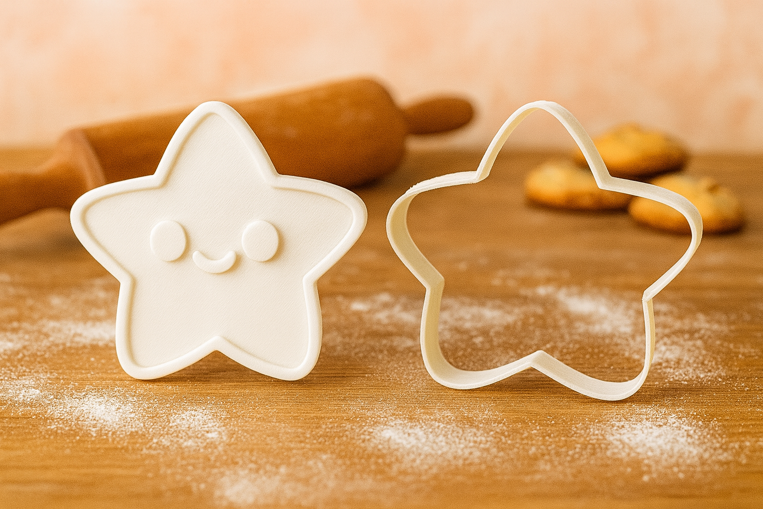 Star Cookie Cutter and Stamp Set - 3.5" Dual Function Baking Tool for Cookies, Fondant & Clay Crafts