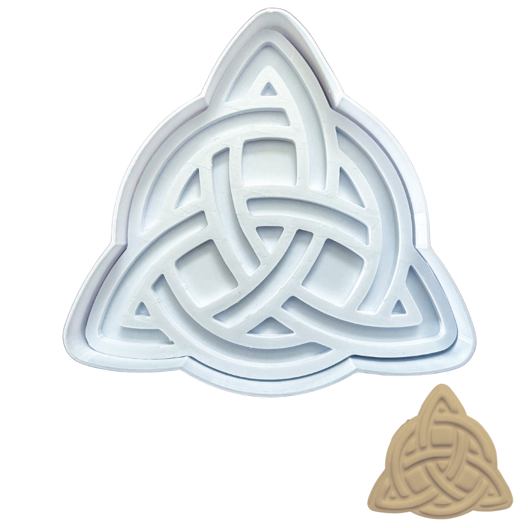 Celtic Triquetra Cookie Cutter & Stamp - Sacred Symbol Baking Tool for Cookies, Fondant & Clay Crafts